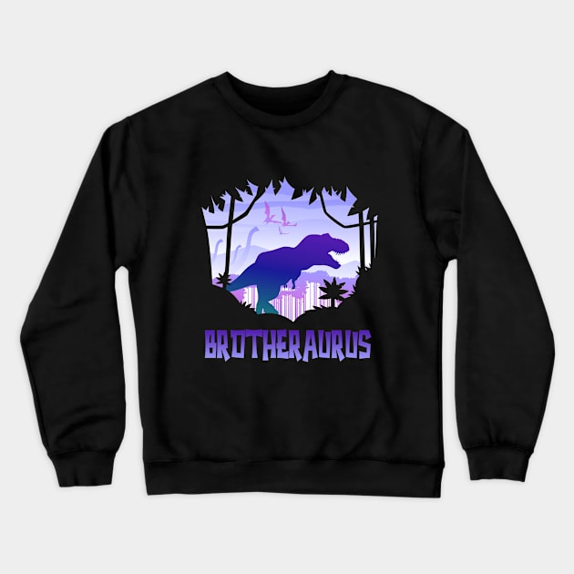 Brothersaurus T-Rex Brother Saurus Matching Crewneck Sweatshirt by PinkyTree